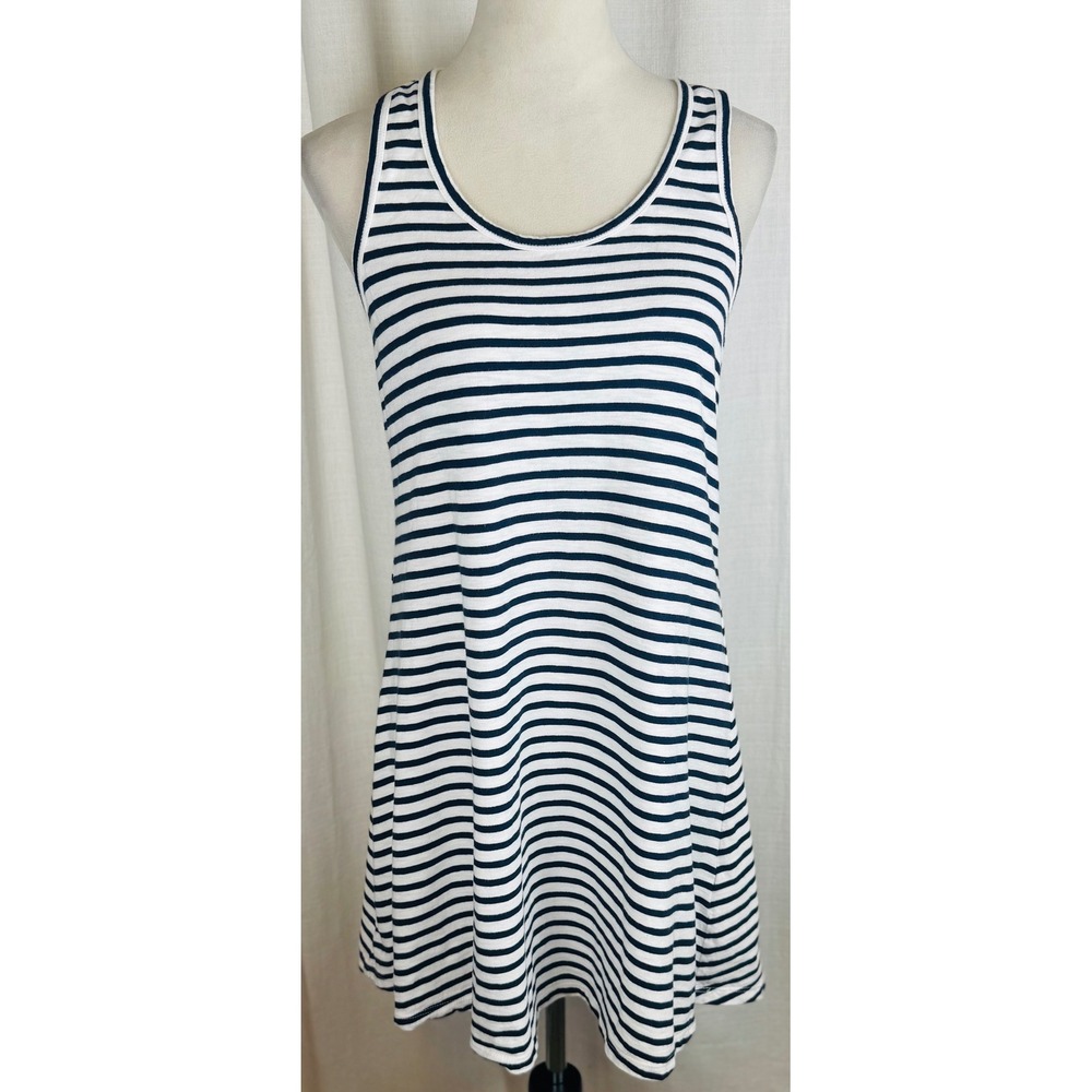 J.Crew Re-Imagined Blue White Striped Racerback Tank Dress Womens Small S Cotton